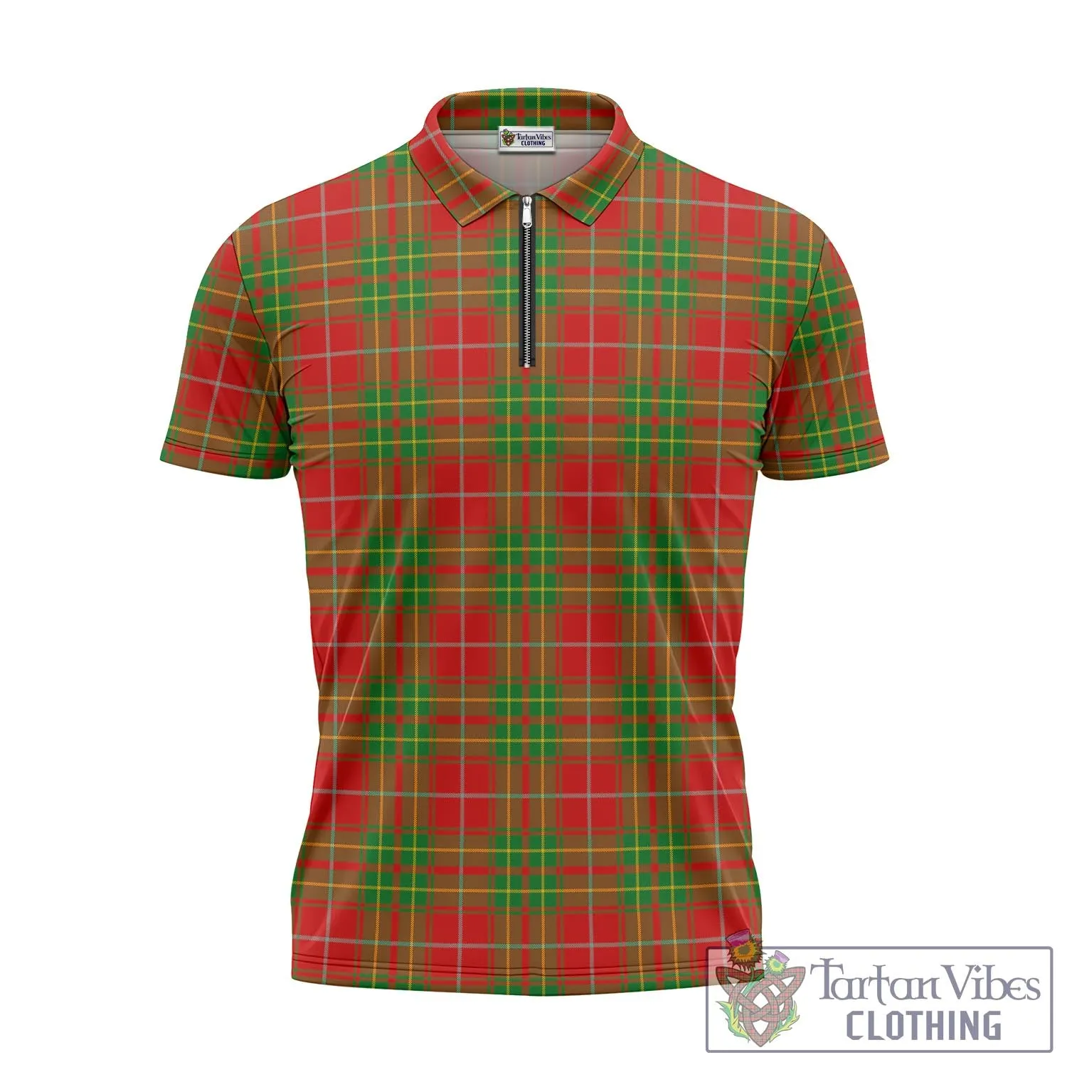 Burnett Tartan Zipper Polo Shirt