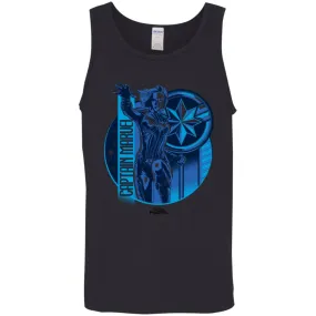 Captain Marvel Reflective Blue Circle Logo Men Cotton Tank