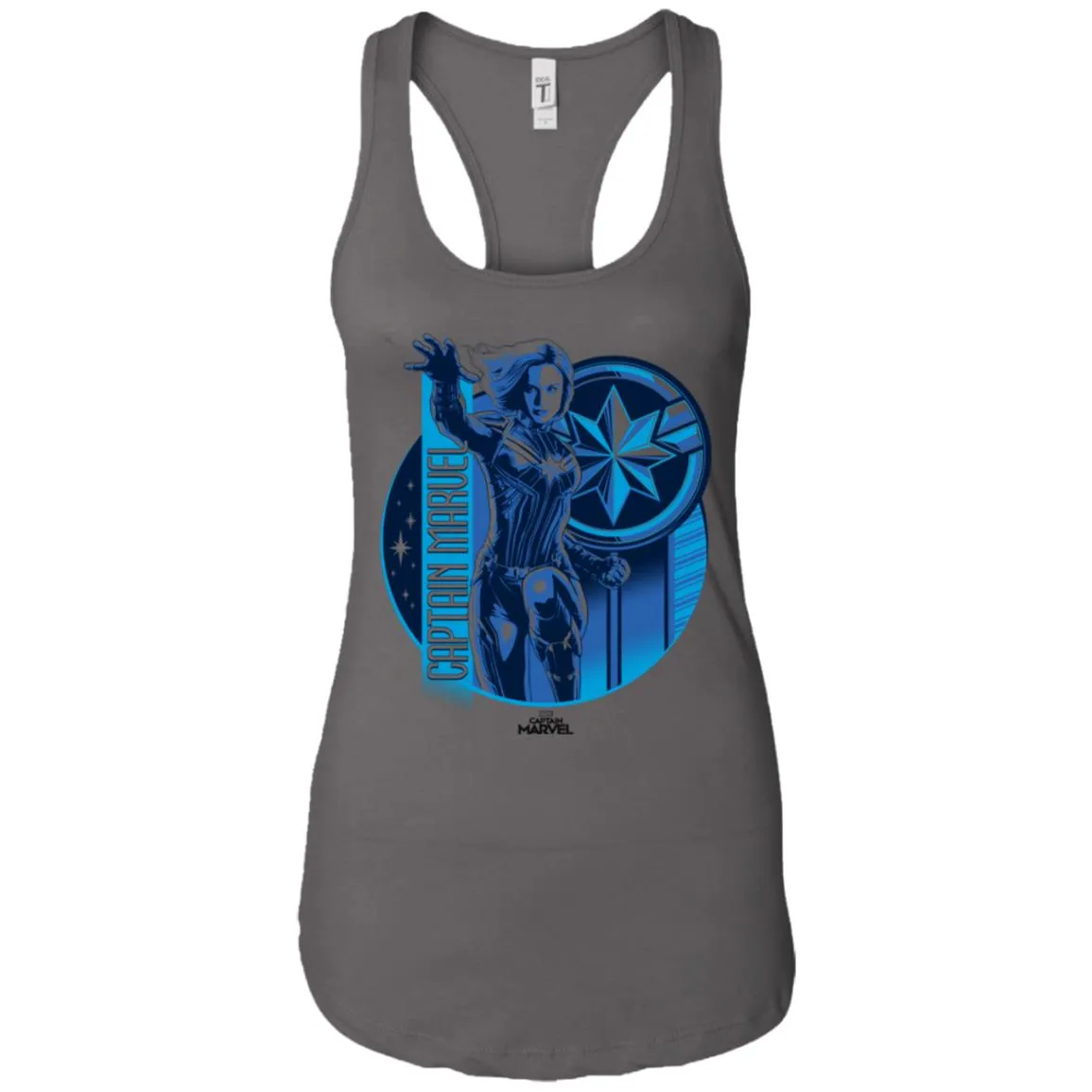 Captain Marvel Reflective Blue Circle Logo Women Tank Top