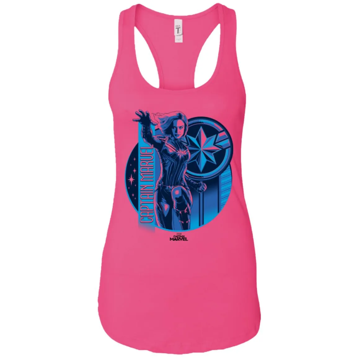 Captain Marvel Reflective Blue Circle Logo Women Tank Top