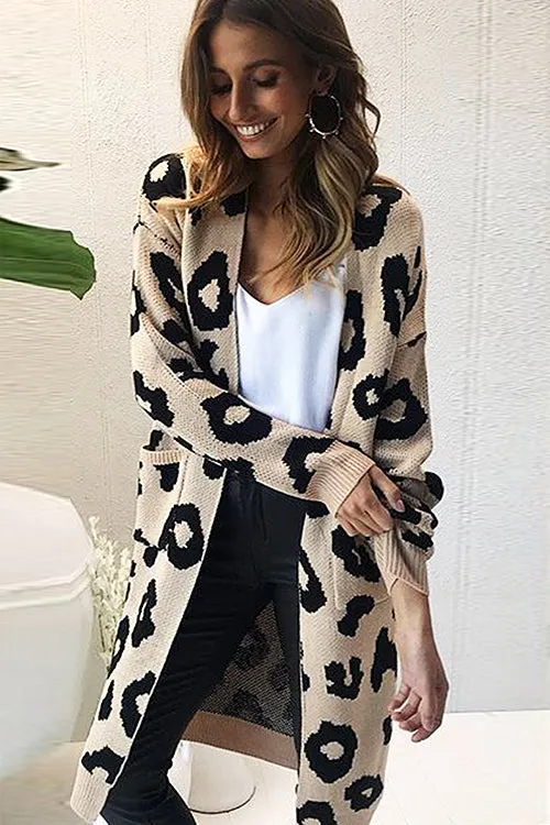 Chancery Leopard Print Knit Sweater Coat - 8 Colors