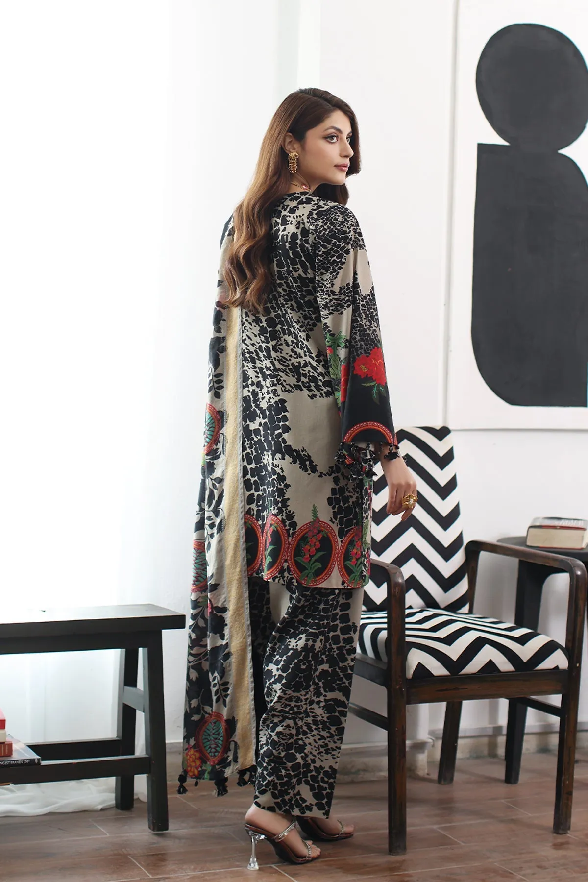 Charizma C-Print Linen with Wool Shawl 2023 – CPW3-15