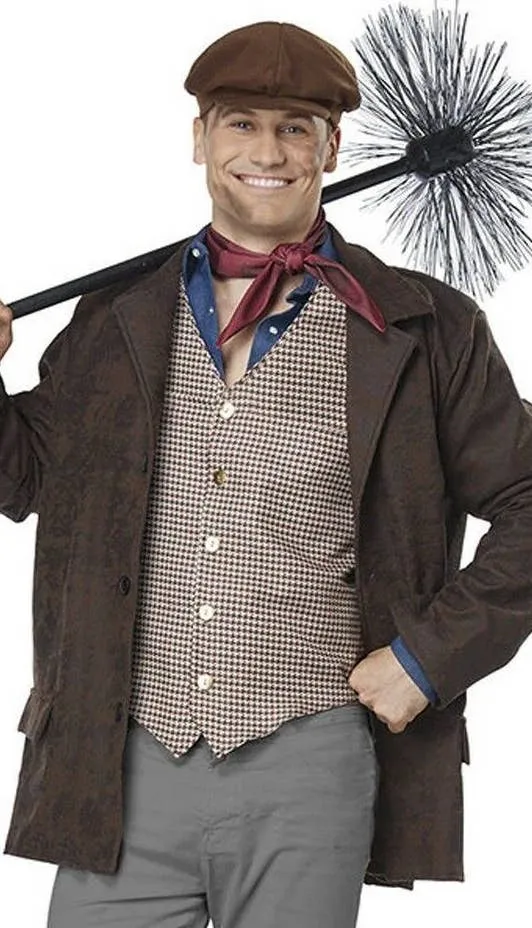 Chimney Sweep Bert Plus Size Mens Victorian Era Costume