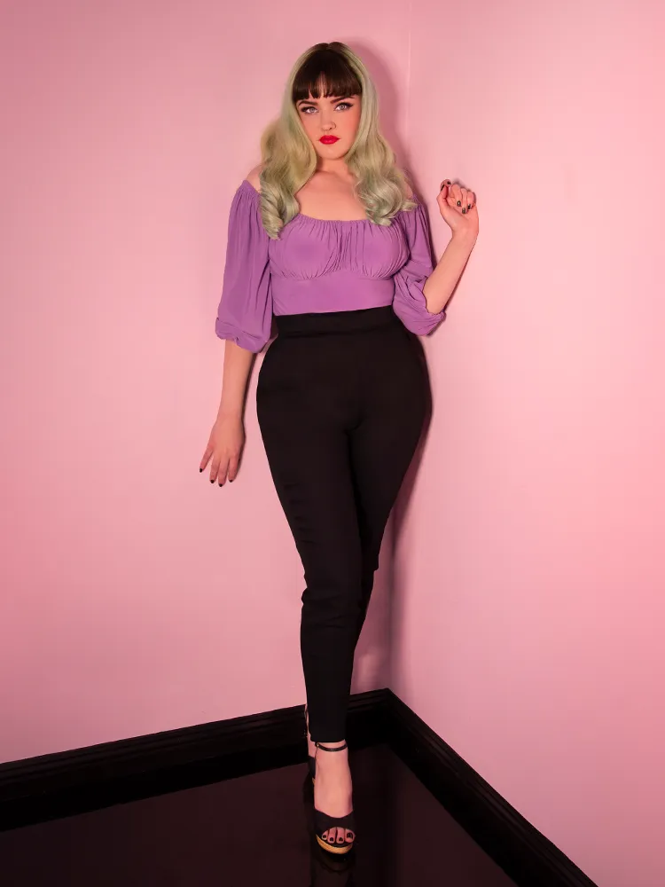 Cigarette Pants in Raven Black (4XL ONLY)