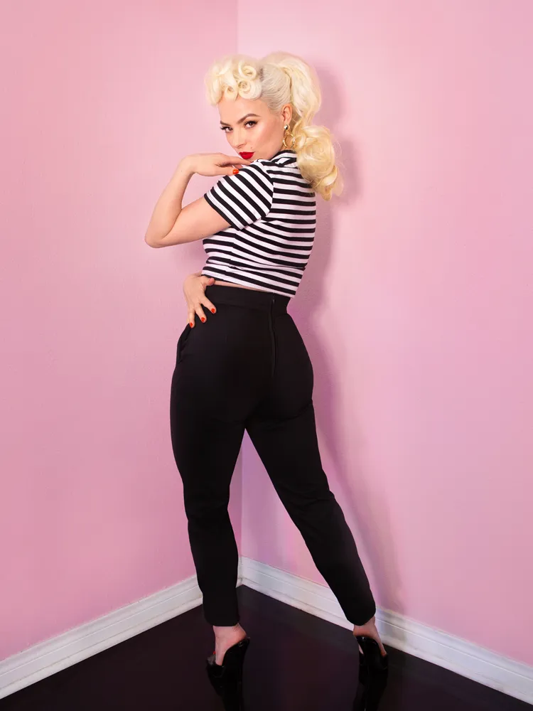 Cigarette Pants in Raven Black (4XL ONLY)