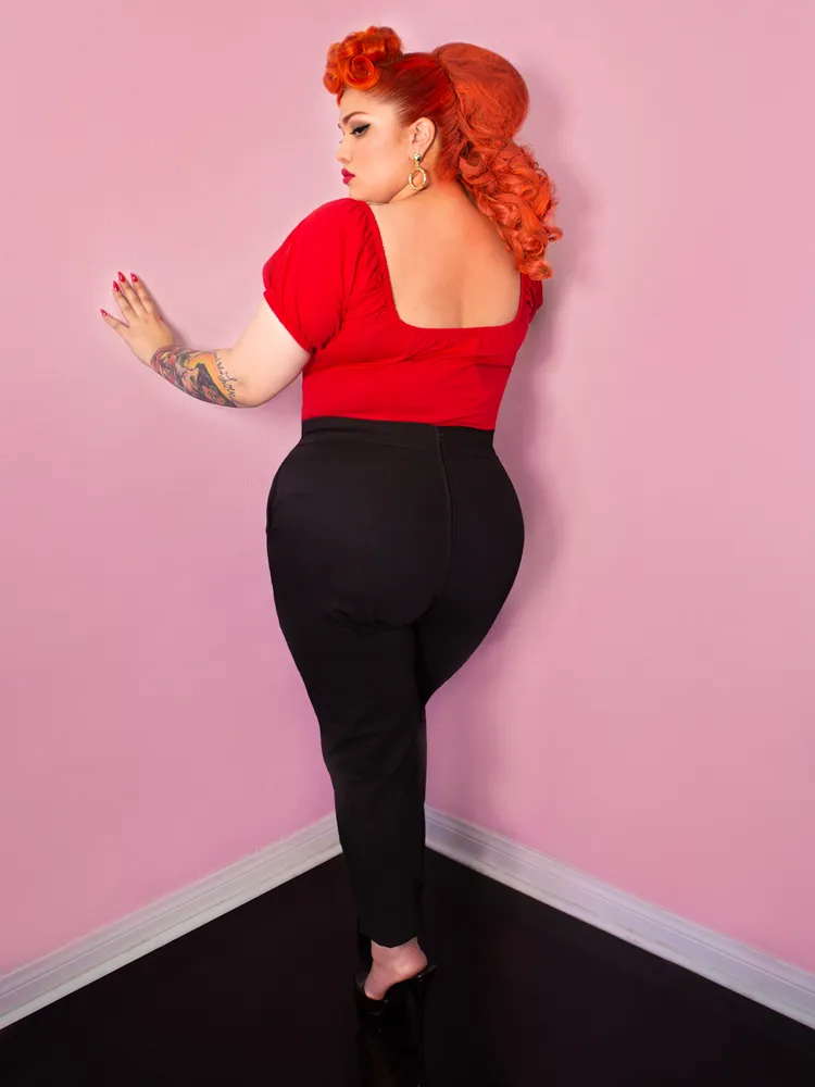 Cigarette Pants in Raven Black (4XL ONLY)