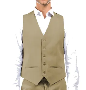 Classic Solid Tan Suit Vest