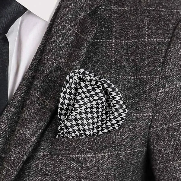 Classy Men Classic Houndstooth Pocket Square