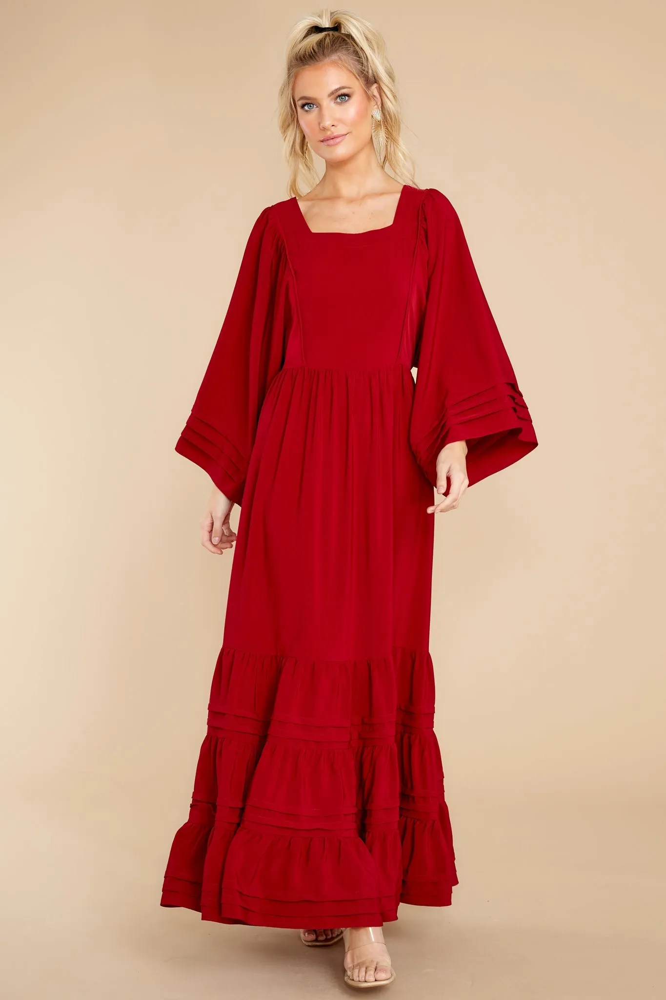 Clean Slate Burgundy Maxi Dress