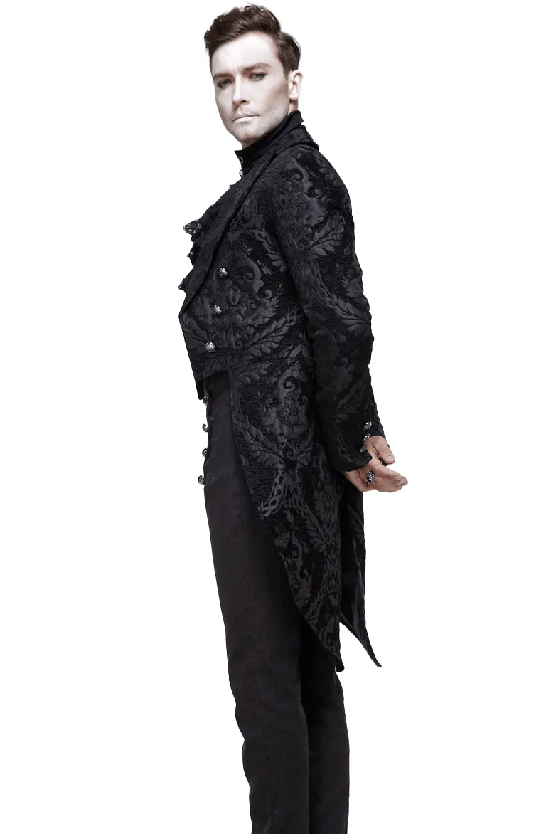 CLEARANCE of Black Long Trench Coat For Men In Gothic Fashion Style - US