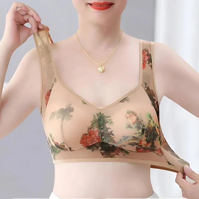 Comfortable lace bra without buttons