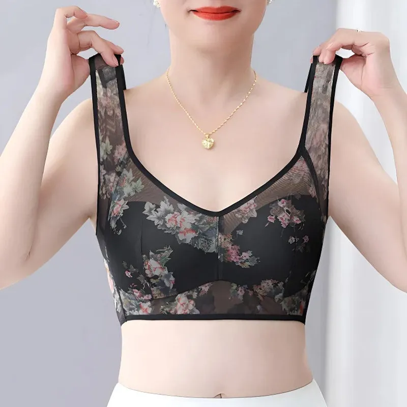 Comfortable lace bra without buttons