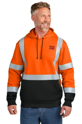 CornerStone ANSI 107 Class 3 Heavy-Duty Fleece Custom Pullover Hoodies, Safety Orange