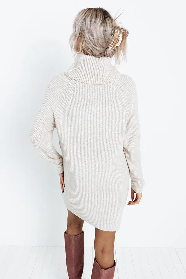 Country Cottage Knit Sweater Dress In Light Birch