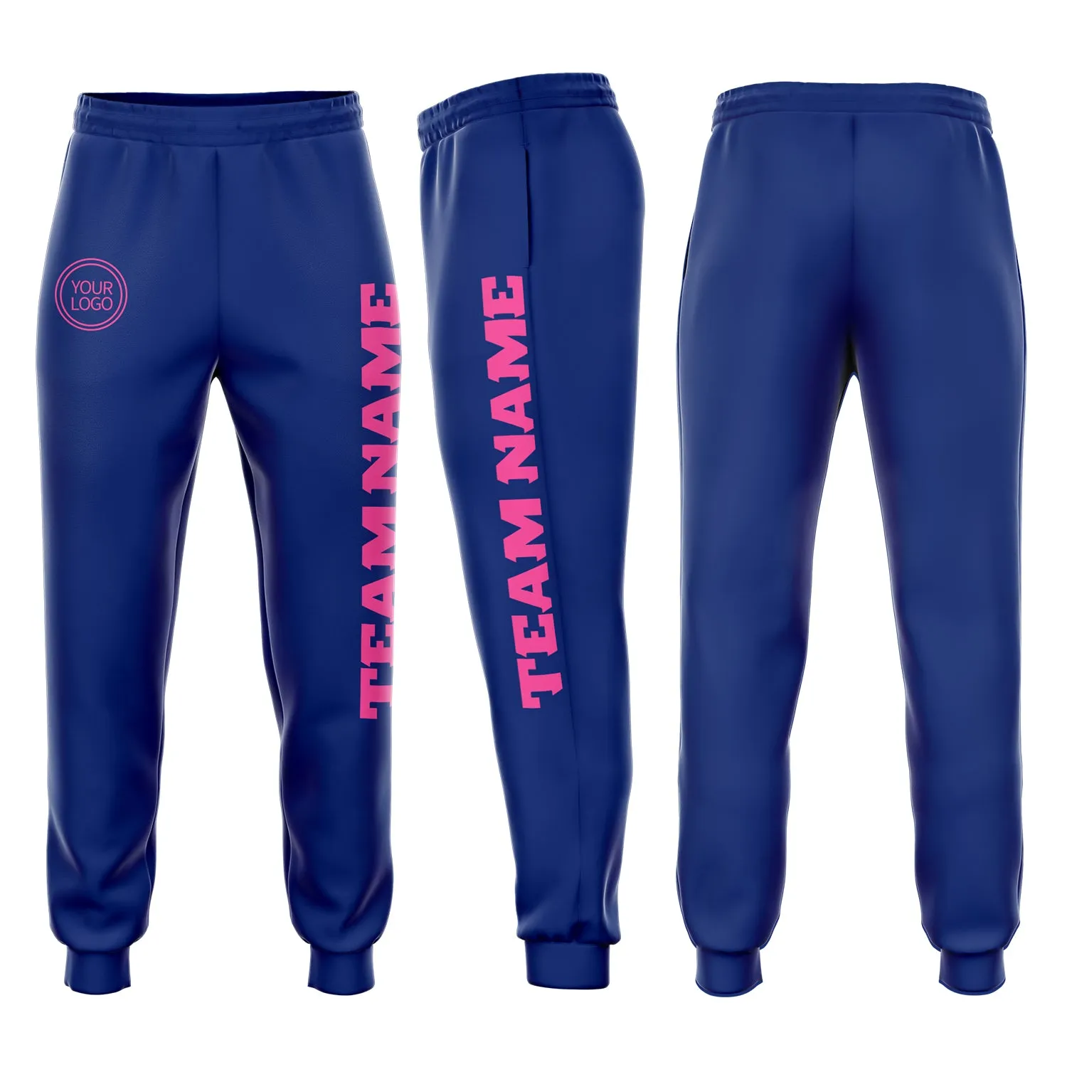 Custom Royal Pink Fleece Jogger Sweatpants