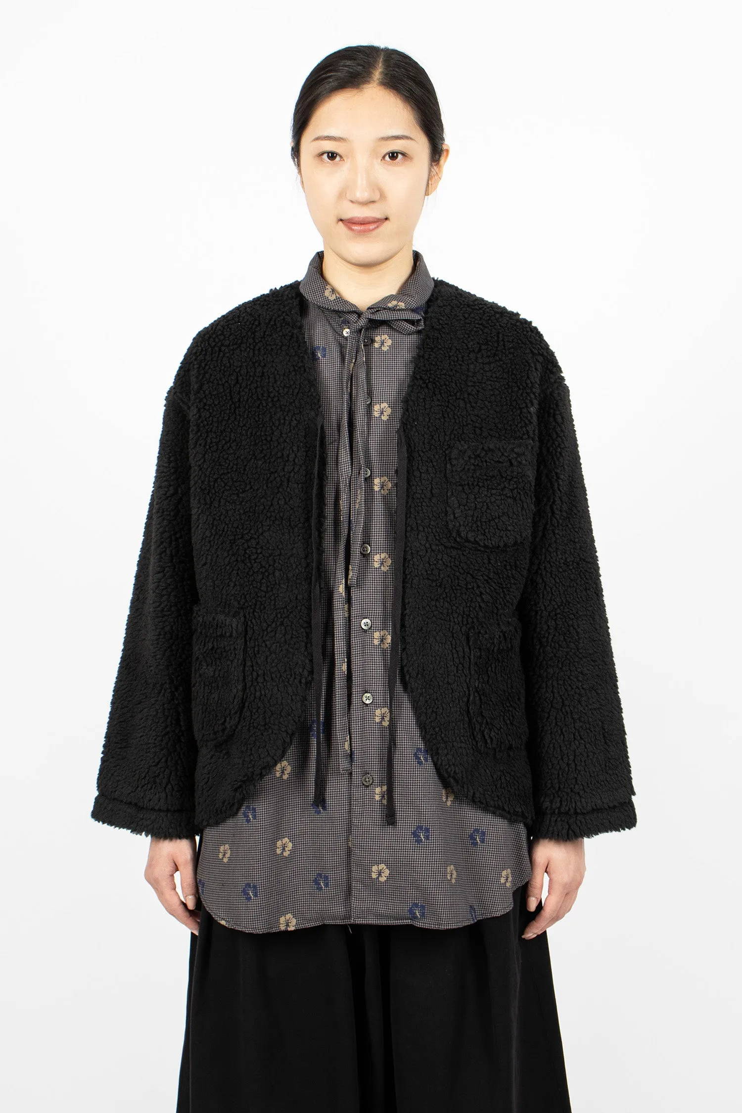 Cutaway Jacket Black Shearling