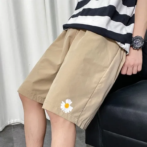 Daisy Print Shorts for Mens Summer Fashion Trends Plus Size Streetwear Teenage Baggy Beach Sweatpants Hawaiian Oversized Clothes