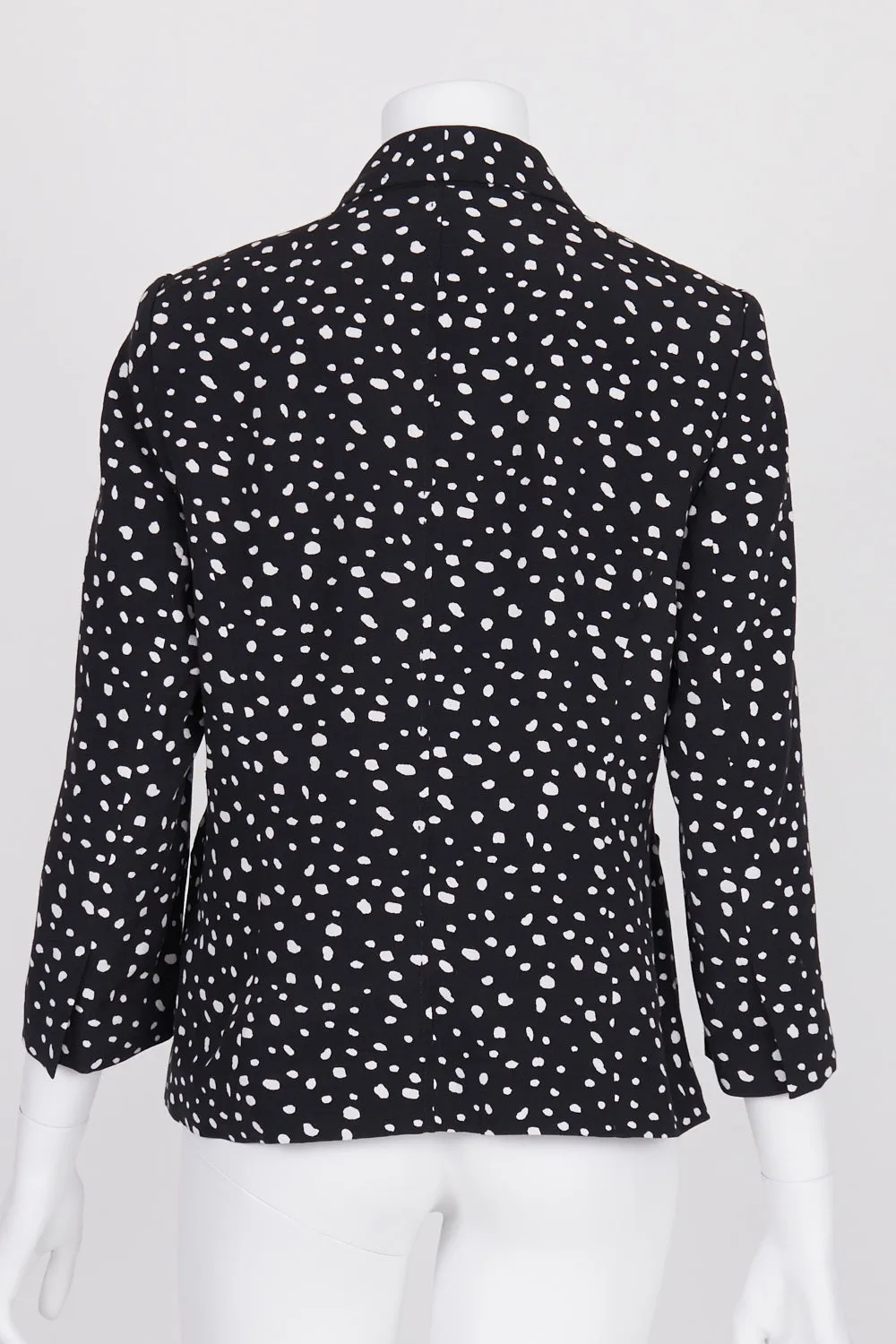 David Lawrence Black and White Polka Dot Button Front Blazer 12