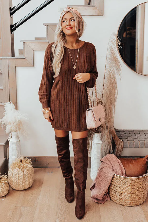 Deer Valley Resort Sweater Dress In Chocolate