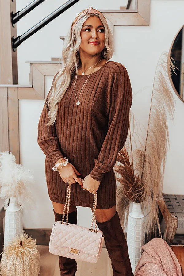 Deer Valley Resort Sweater Dress In Chocolate