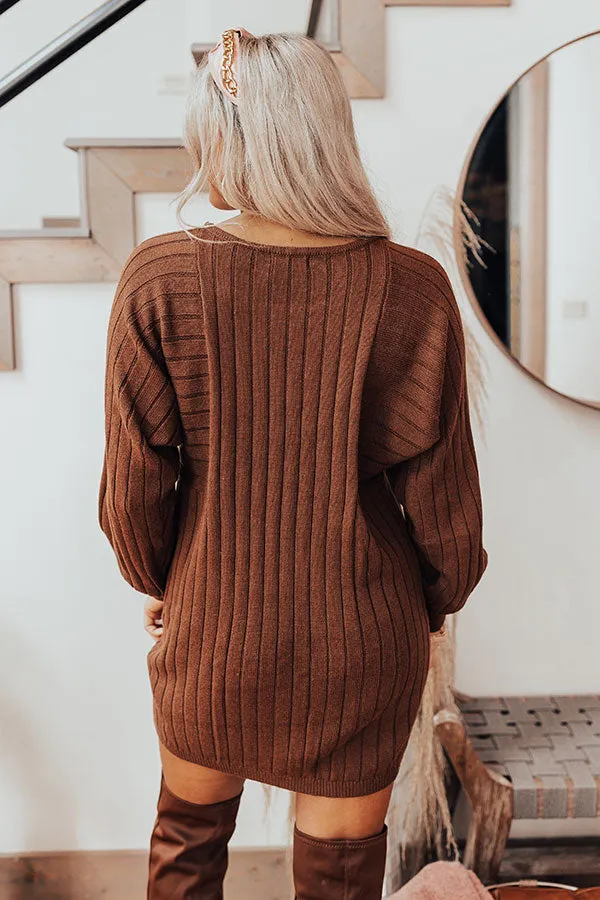 Deer Valley Resort Sweater Dress In Chocolate