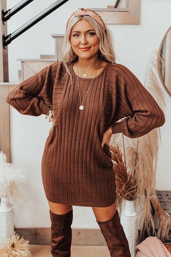 Deer Valley Resort Sweater Dress In Chocolate