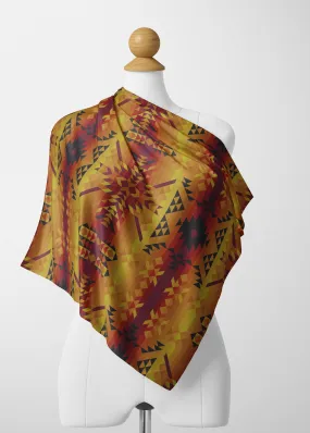 Desert Geo Yellow Red Satin Shawl