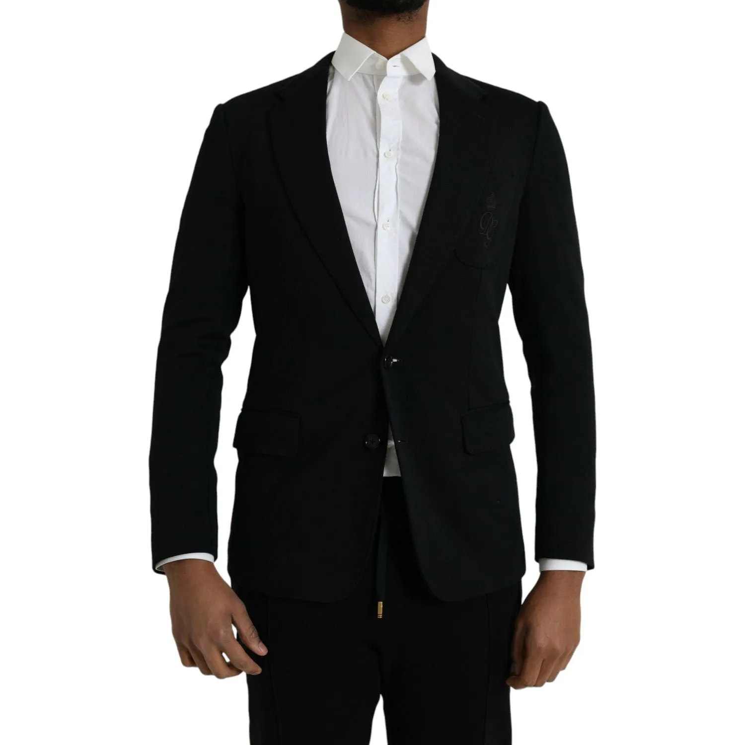 Dolce & Gabbana Black Wool 2 Piece Single Breasted Suit