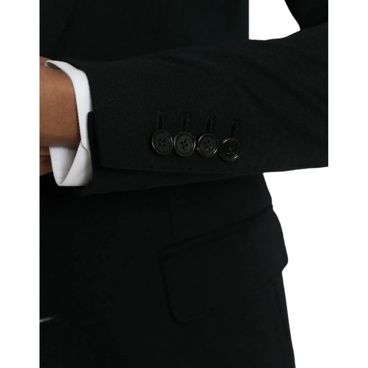 Dolce & Gabbana Black Wool 2 Piece Single Breasted Suit