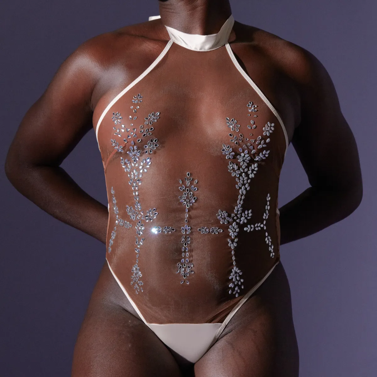 Dripping in Jewels Bodysuit - Champagne/Toffee