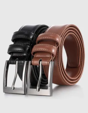 Dual Ring Leather Classic Prong Belt