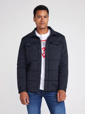 Eco Navy Blue Tech Quilted Shacket