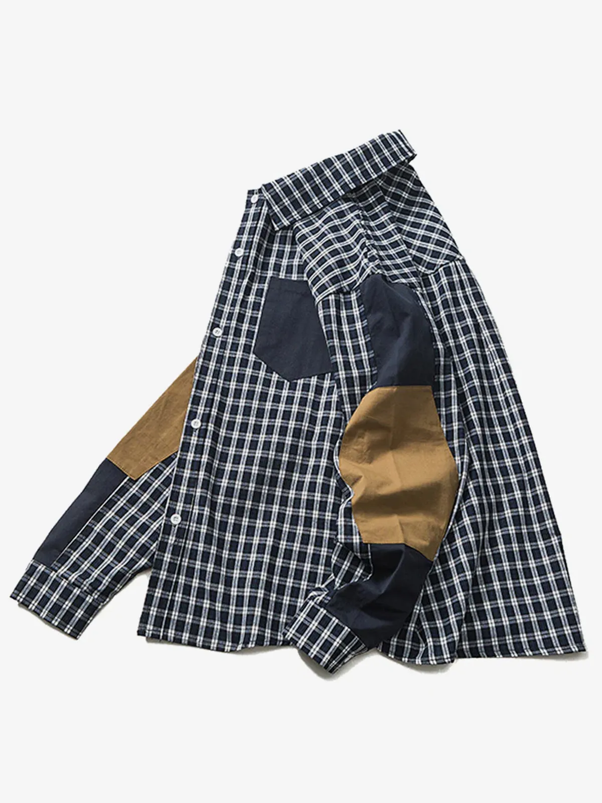 Elbow Patch Checkered Work Shirt