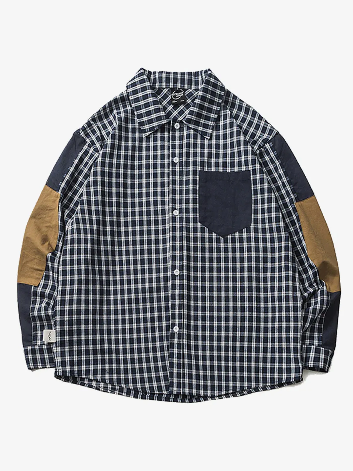 Elbow Patch Checkered Work Shirt