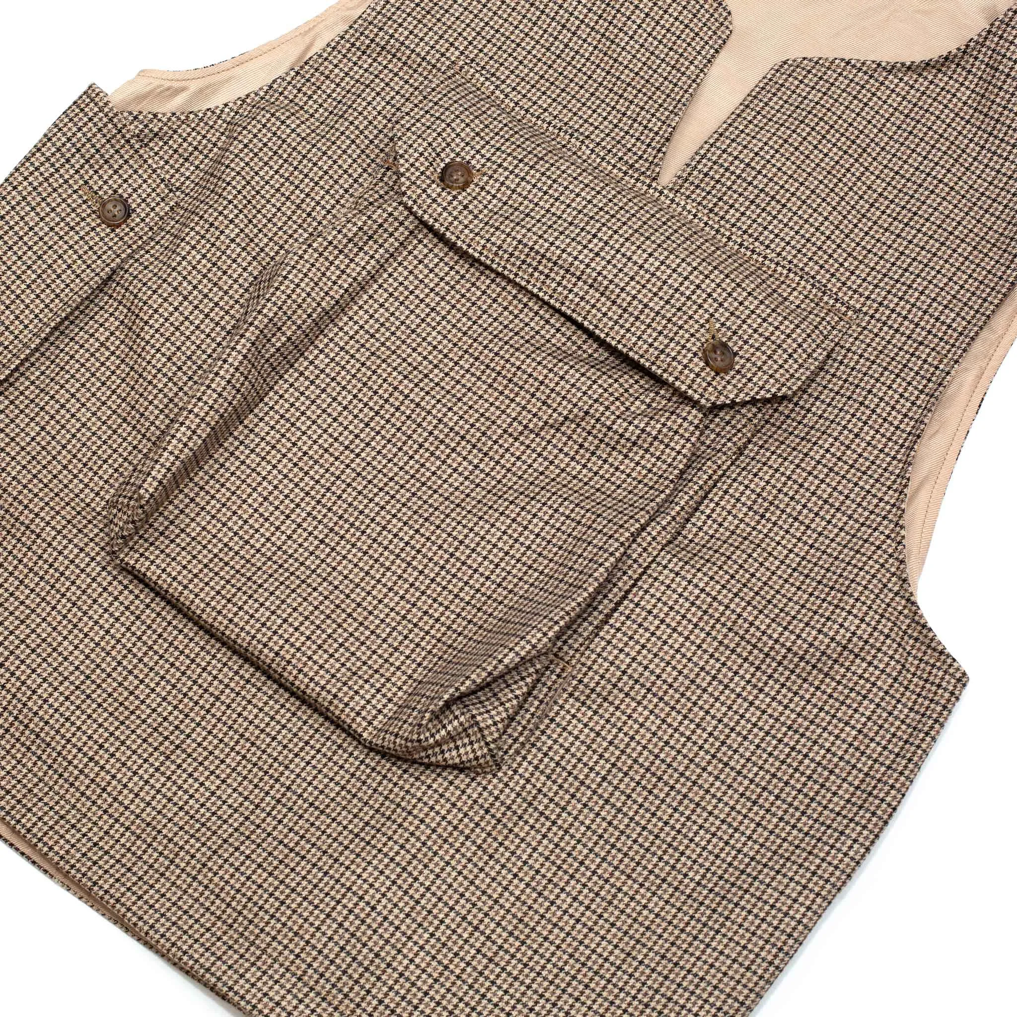 Engineered Garments Cover Vest Brown Wool Poly Gunclub Check