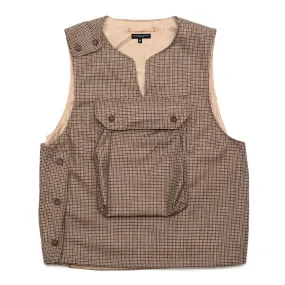 Engineered Garments Cover Vest Brown Wool Poly Gunclub Check