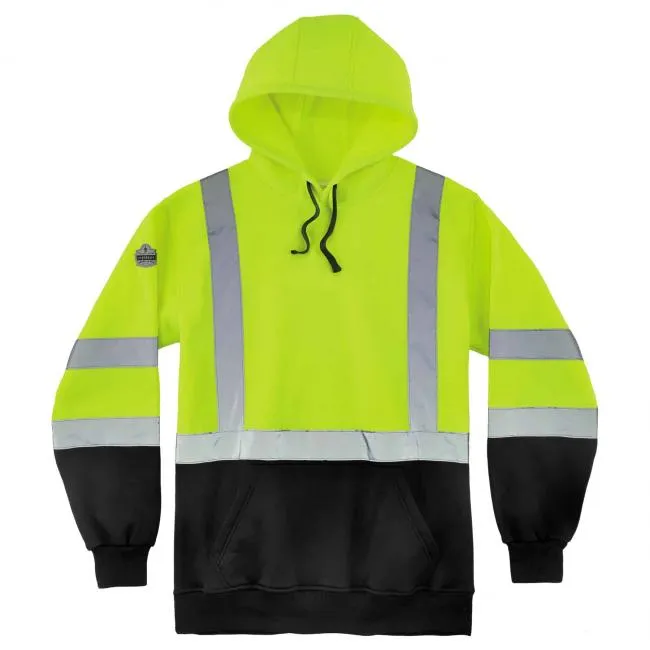 Ergodyne GloWear 8373 Type R Class 3 Hi-Vis Hooded Sweatshirt - Lime