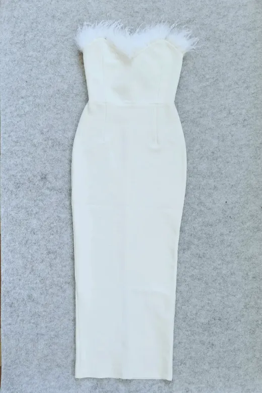 Erin Bodycon Maxi Dress - Pearl White