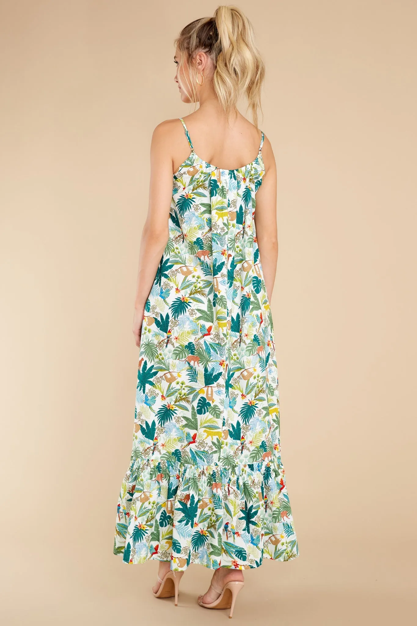 Escape To Paradise Off White Rio Print Maxi Dress