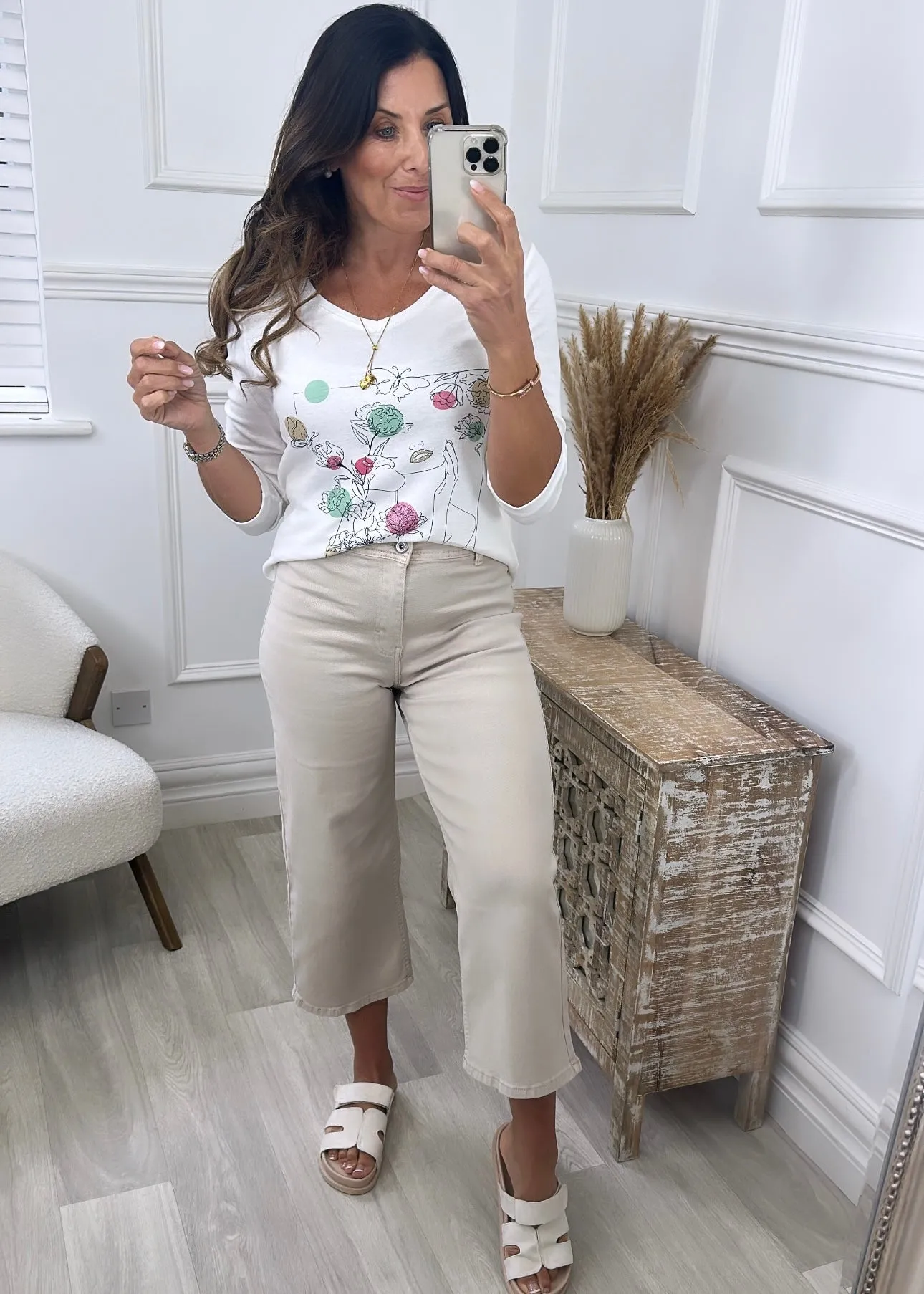 Evelina Sand Culotte Jeans