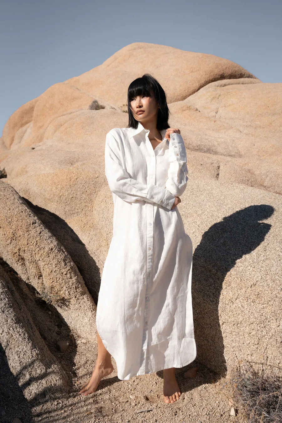 EVOLVE LINEN SHIRT DRESS