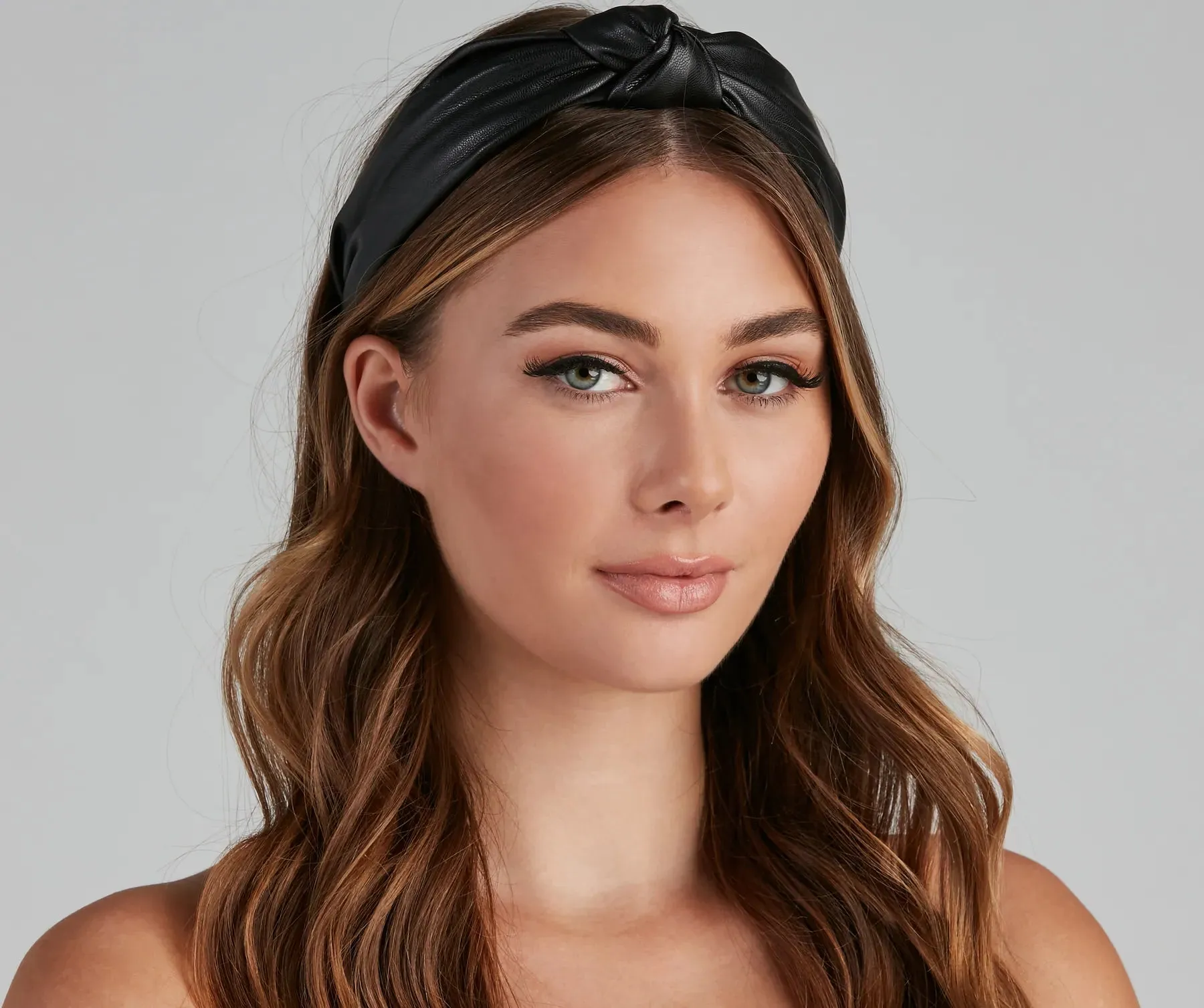 Faux Leather Knotted Headband