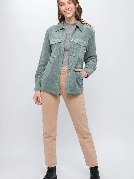 Forever Better Corduroy Button Down Shacket