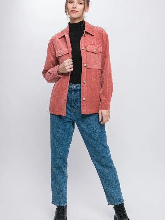 Forever Better Corduroy Button Down Shacket