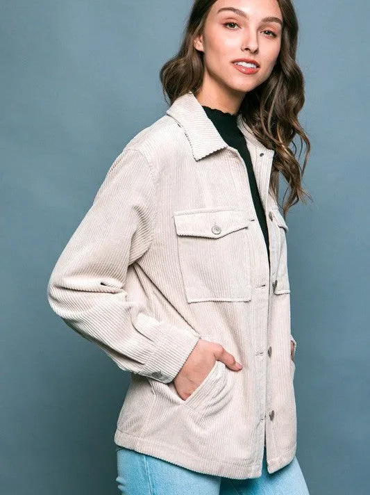 Forever Better Corduroy Button Down Shacket