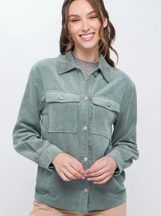 Forever Better Corduroy Button Down Shacket