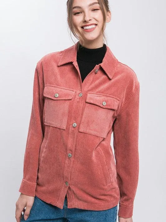 Forever Better Corduroy Button Down Shacket