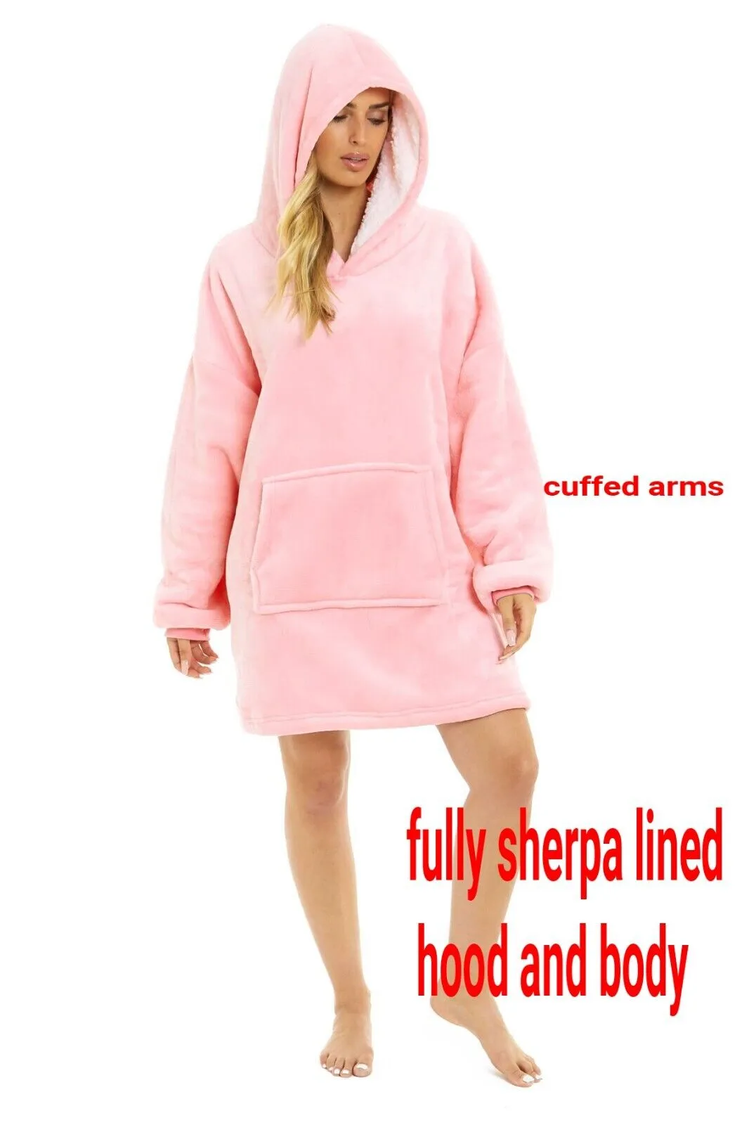 Foxburry - Snuggle in Style: Ladies Oversized Sherpa Blanket Hoodie