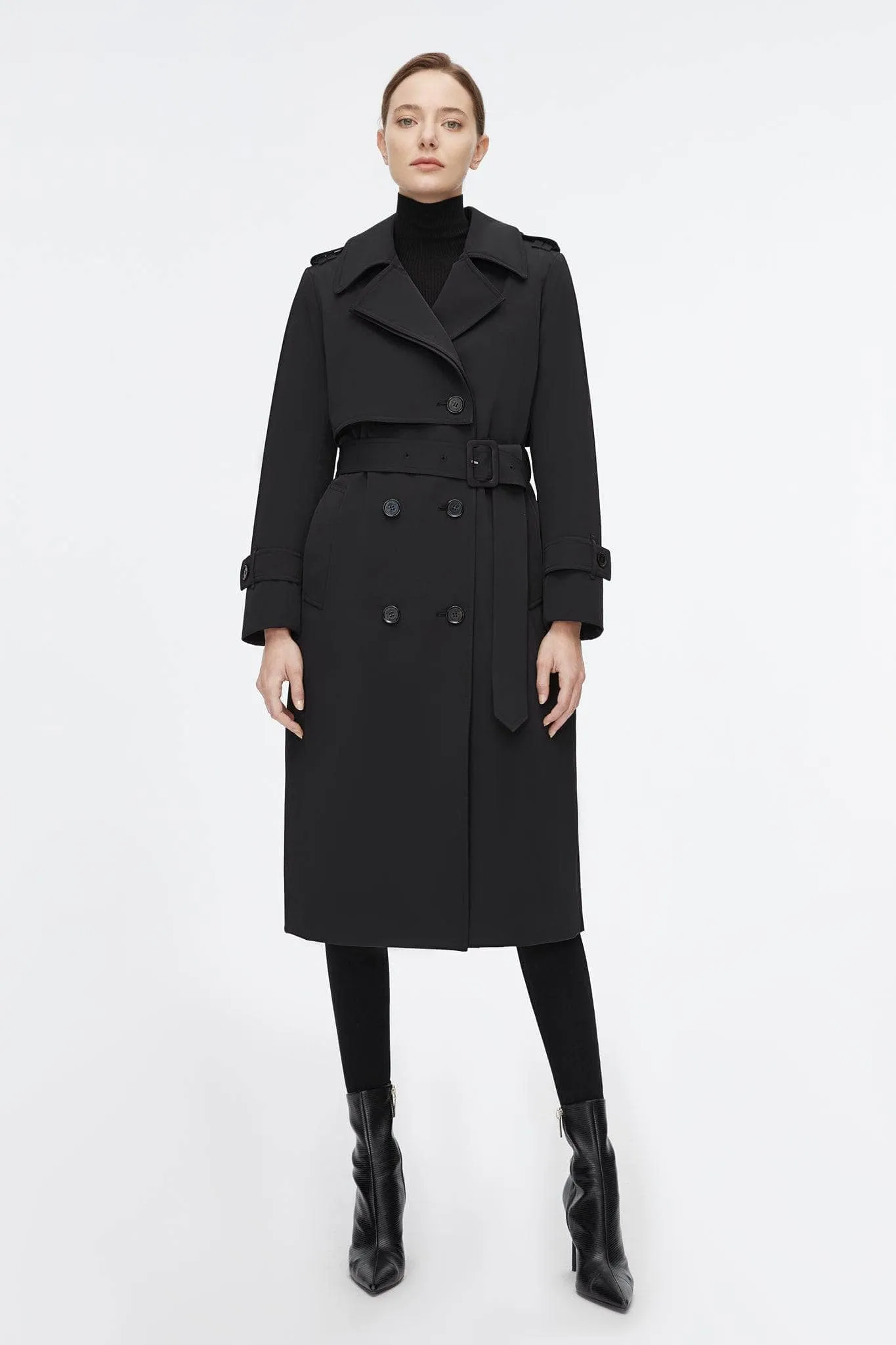 Full Length Detachable Goose Down Trench Coat