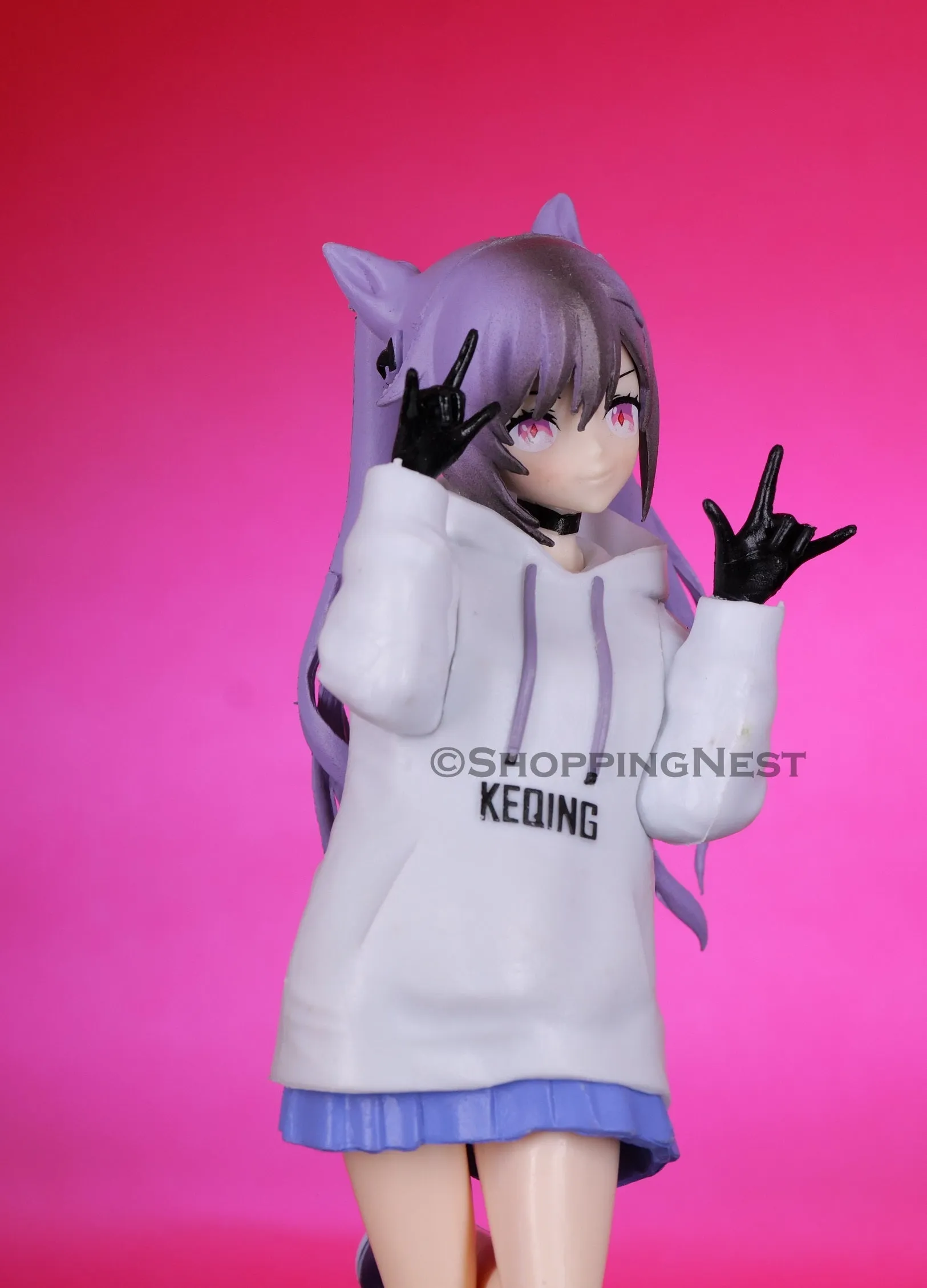 Genshin Impact Keqing in Hoodie PVC Anime Figure |  25 Cms  |